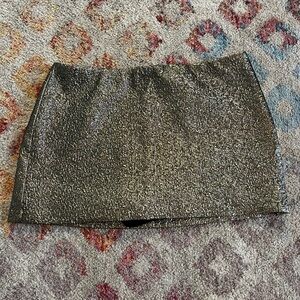 Abercrombie & Fitch Metallic Gold Glitter Mini Skirt